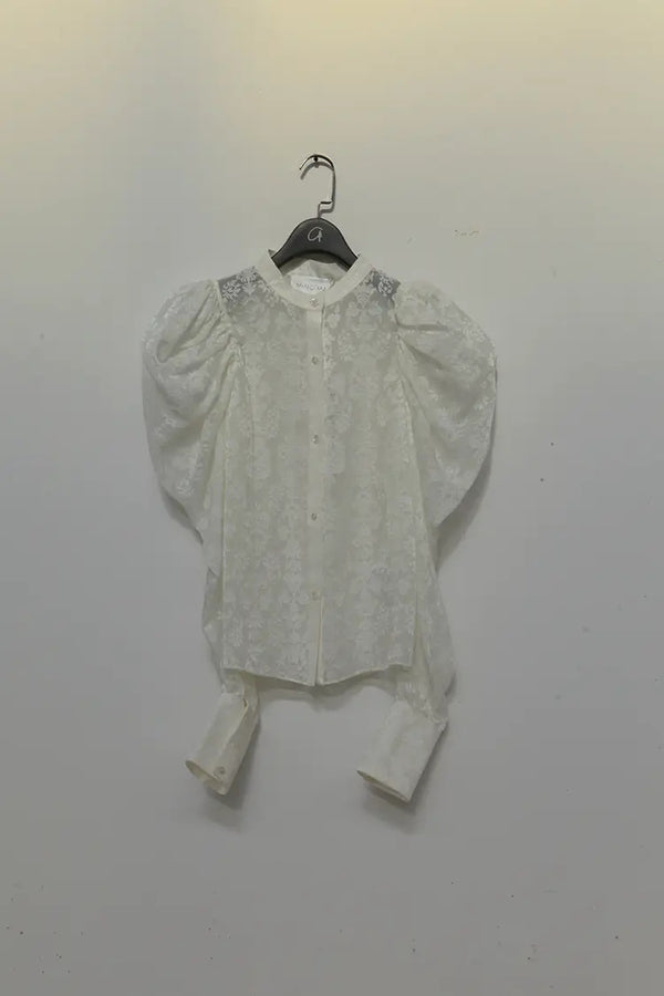 MING MA Jacquard Lamb Sleeve Shirt SS21-SH07-WTJAC